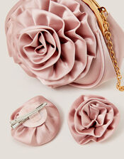 Satin Rose Clip Frame Bag & Hair Clips Set, , large