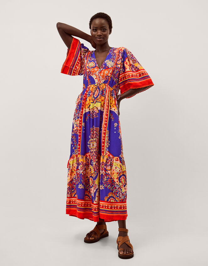 Padma Printed Midi Dress, Blue (COBALT), large