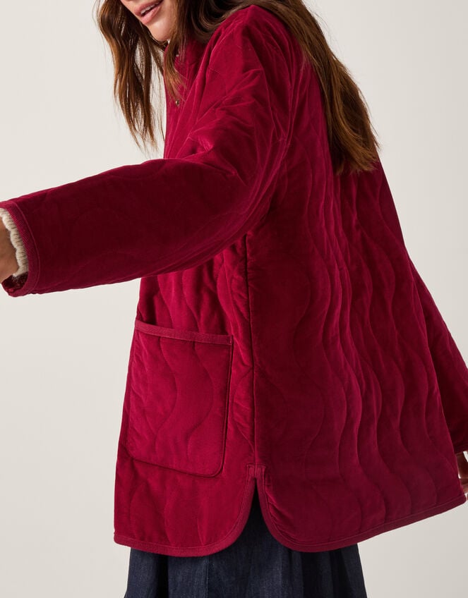 Mandy Corduroy Quilted Jacket, Red (BURGUNDY), large