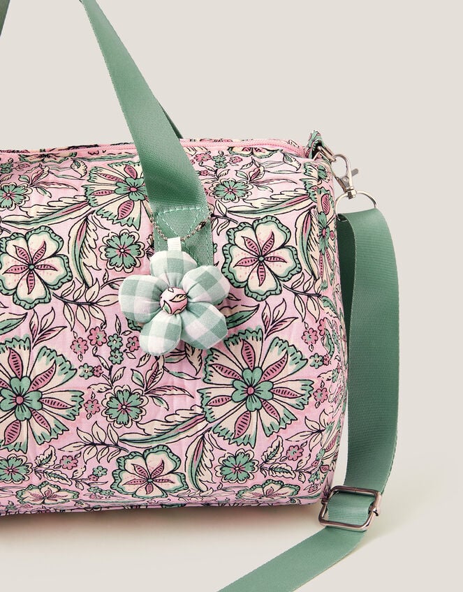 Floral Print Duffle Bag, , large