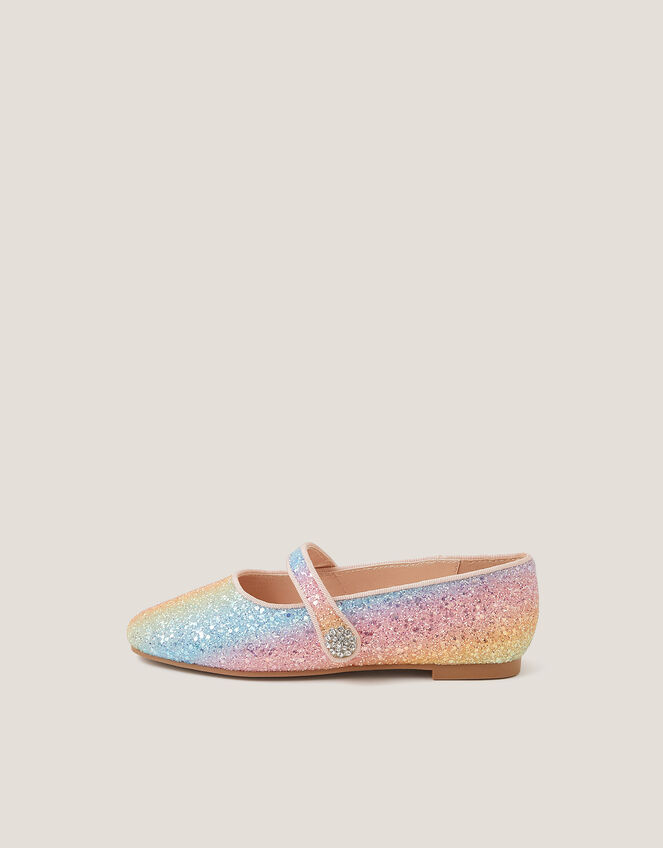 Pastel Glitter Ballet Flats, Multi (MULTI), large