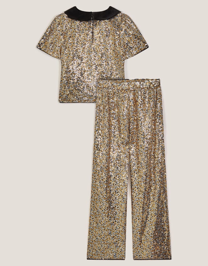 Seraphina Sequin Party Top & Trousers Set, Black (BLACK), large