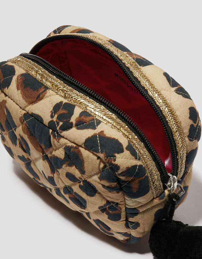 Leopard Print Make Up Bag, , large