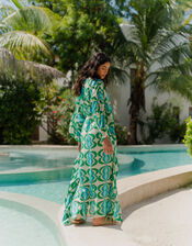 Sundress Lavande Printed Maxi Kaftan, Green (GREEN), large