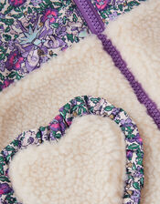 Baby Fairy Floral Faux Shearling Jacket, Purple (PURPLE), large