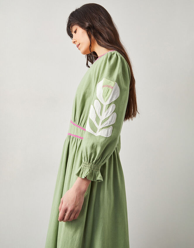 East Valeria Appliqué Midi Dress, Green (GREEN), large