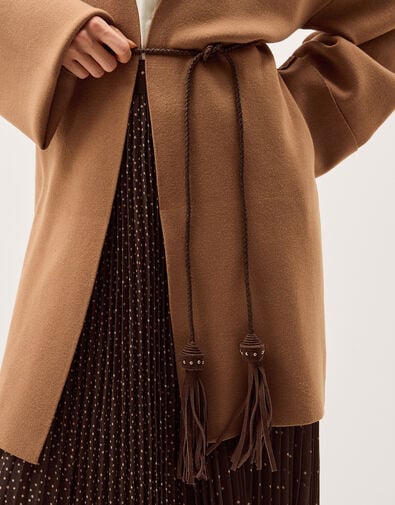 Suede Tassel Belt, , large