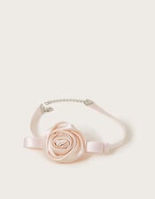 Rosette Satin Choker Necklace, , large