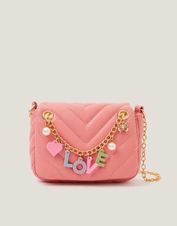 Love Charm Quilted Bag, Pink (PINK), large