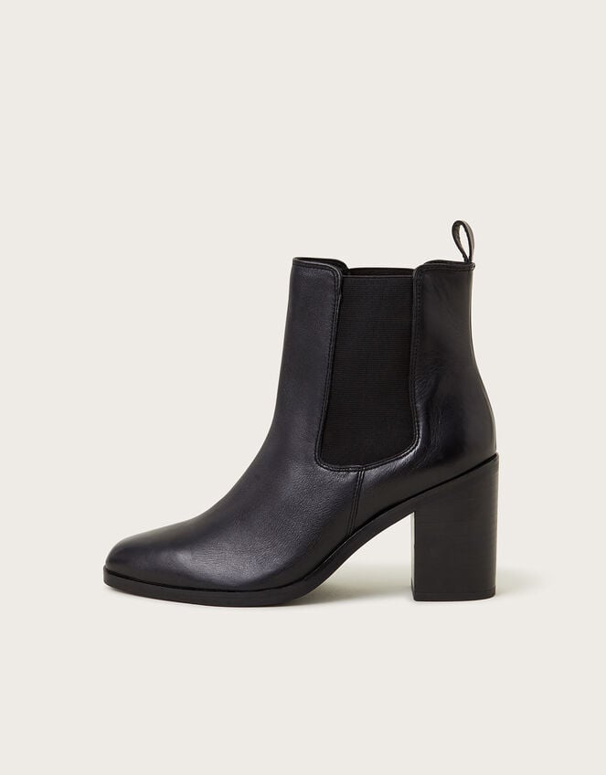 Libby Leather Block Heels, Black (BLACK), large