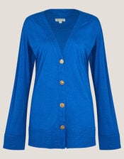 Sky Linen-Blend Jacket, Blue (BLUE), large
