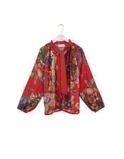 One Hundred Stars Primula Pussybow Blouse, Red (BERRY), large