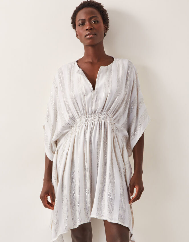 Sana Sequin Embellished Kaftan, Ivory (IVORY), large