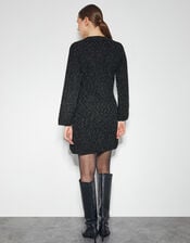 Saskia Sparkle Knit Mini Dress, Black (BLACK), large