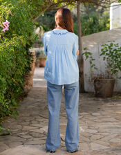 La Galeria Elefante Embroidered Blouse, Blue (PALE BLUE), large