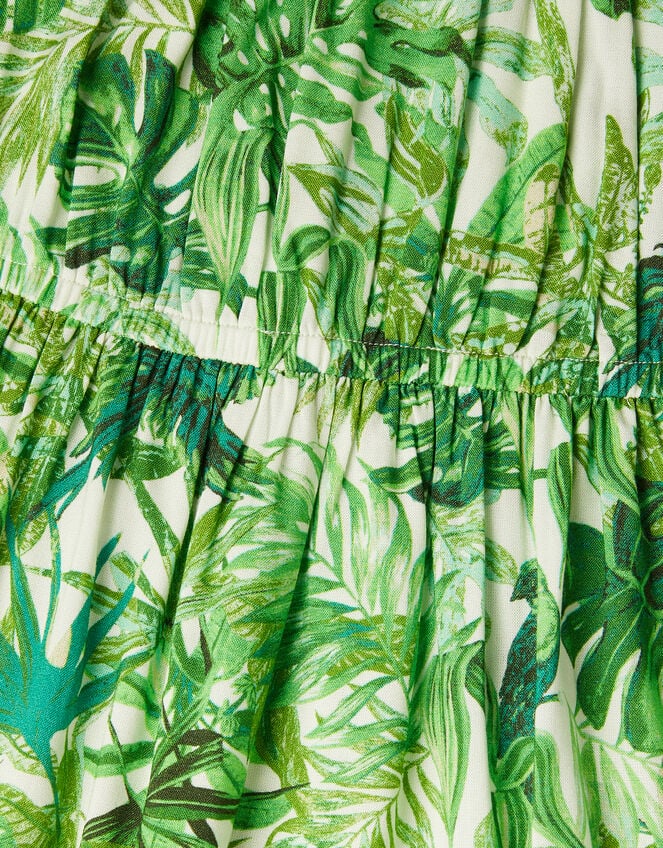 Jungle Print Sleeveless Dress, Green (GREEN), large