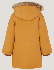 Hooded Parka Coat, Yellow (MUSTARD), large