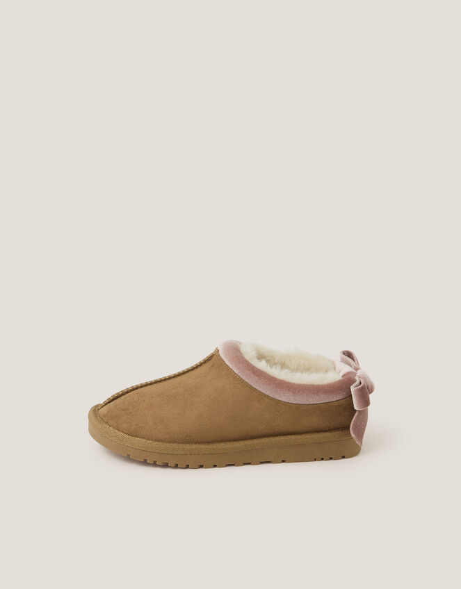 Velvet Bow Clogs, Tan (TAN), large