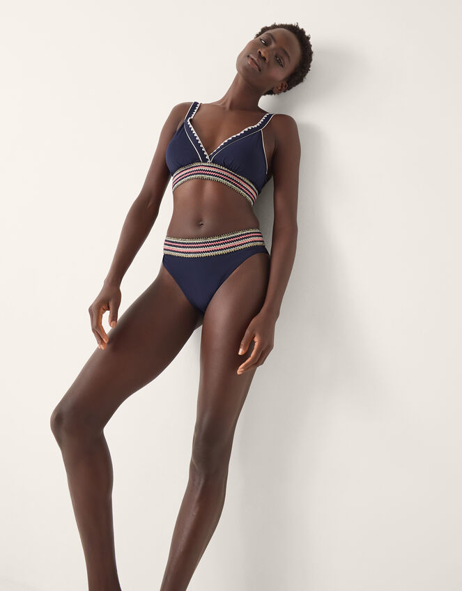 Ria Embroidered Bikini Top, Blue (NAVY), large