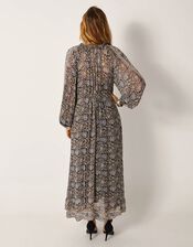 Maison Hotel Gaia Floral Midi Dress, Blue (BLUE), large