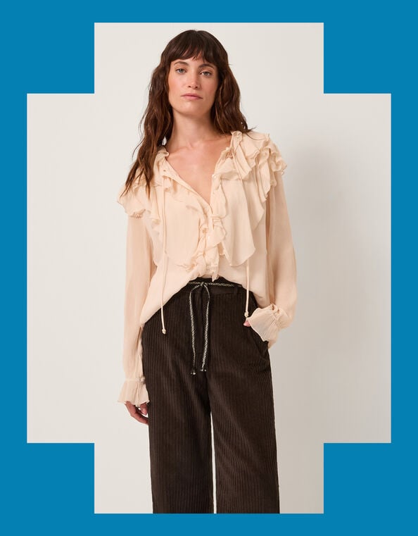 Moliin Angel Ruffle Blouse, Pink (PINK), large