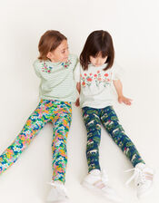2-Pack Unicorn Floral Leggings, Blue (NAVY), large