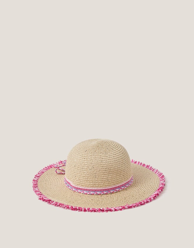 Braided Sequin Straw Sun Hat, Multi (MULTI), large