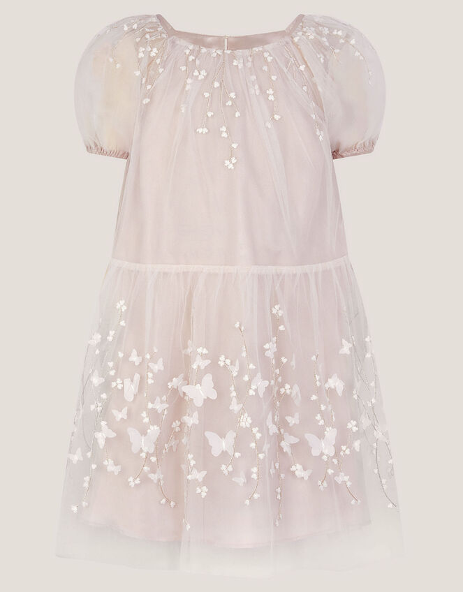 Astrid Appliqu&eacute; Butterfly Swing Dress, White (WARM IVORY), large