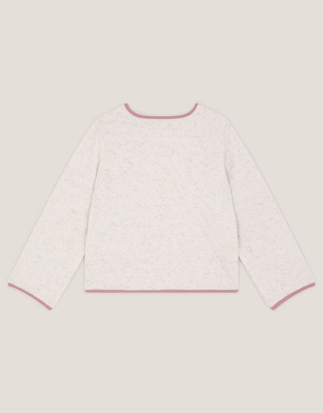 Unicorn Embellished Quilted Jacket, Ivory (IVORY), large