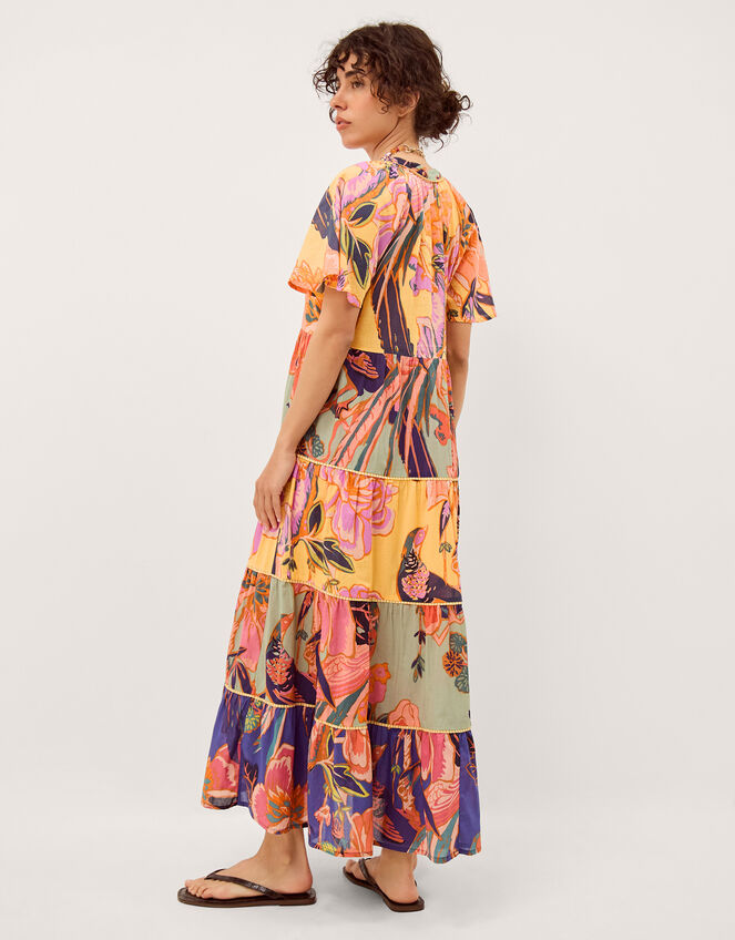 Carmen Floral Tiered Midi Dress, Multi (MULTI), large