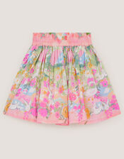 Bunny Print Cotton Skirt, Yellow (YELLOW), large