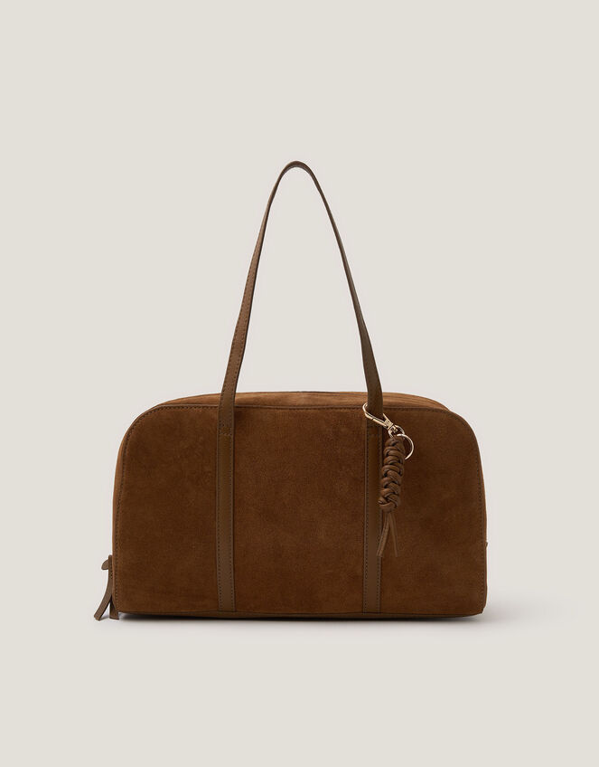 Cate Suede Bowling Bag, , large