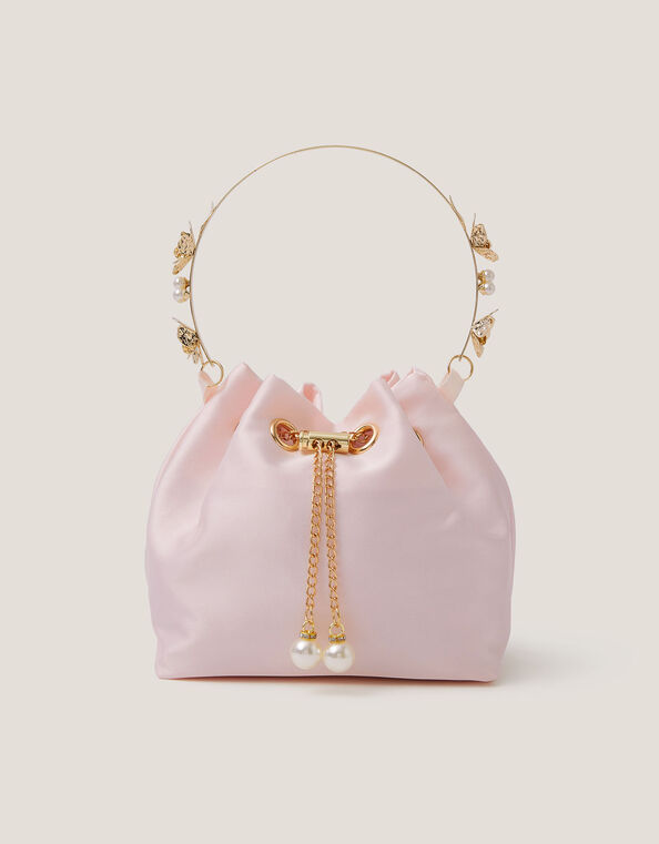 Floral Metal Handle Bag, , large