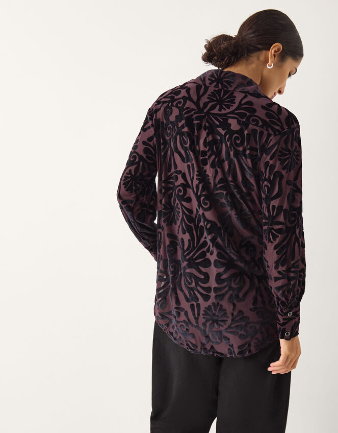 Debe Devoré Shirt, Purple (PURPLE), large