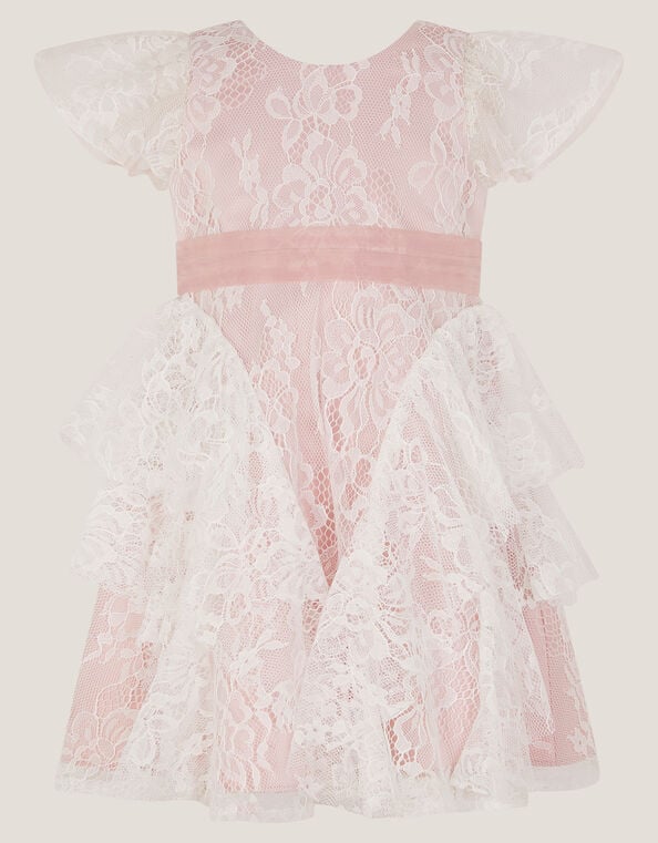 Baby Joanie Ruffle Lace Dress, Pink (DUSKY PINK), large