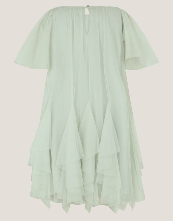 Nessa Sparkle Collar Waterfall Dress, Green (SAGE), large