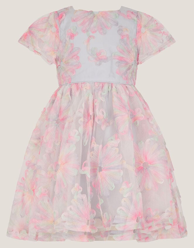 Haisley Appliqu&eacute; Flower Tulle Dress, Multi (MULTI), large