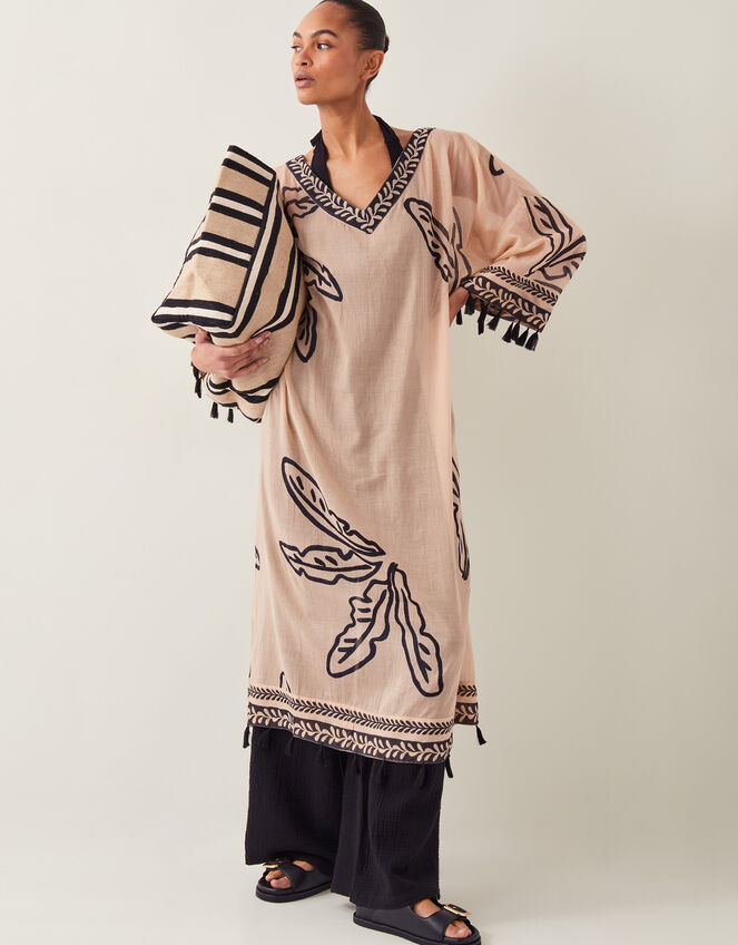 Pam Palm Print Beach Cover-Up Dress, , large