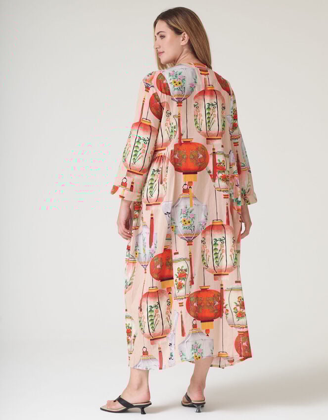 One Hundred Stars Lanterns Print Maxi Dress, Red (RED), large