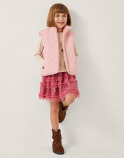 Reversible Floral Quilted Gilet, Pink (PINK), large