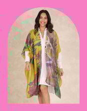 One Hundred Stars Crane Print Throwover Jacket, , large