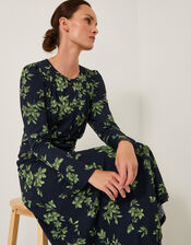 Joules Long Sleeve Jersey Midi Dress, Blue (NAVY), large