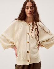 Caryn Cotton Blend Cardigan, Ivory (IVORY), large
