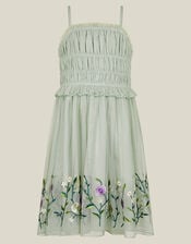 Sloan Tulle Embroidered Party Dress, Green (SAGE), large