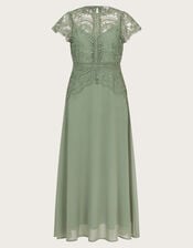 Monica Lace Midi Bridesmaid Dress, Green (OLIVE), large