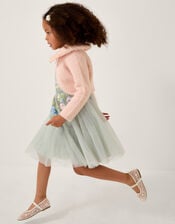 Detachable Collar Fuzzy Cardigan, Pink (PINK), large