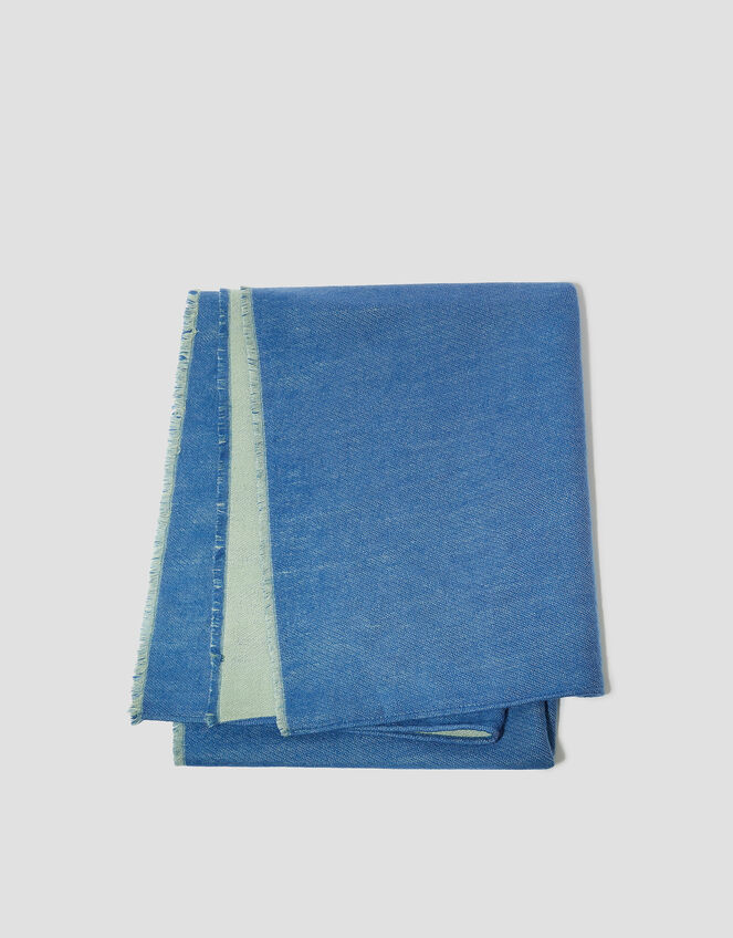 Lila Two-Tone Scarf, Blue (BLUE), large