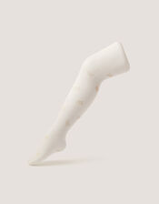 Polka Dot Butterfly Tights, White (WHITE), large