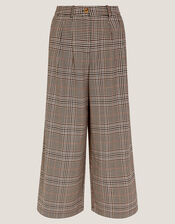 Carmen Check Wide Leg Trousers, Natural (NATURAL), large
