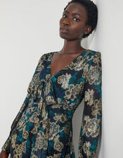 Tora Foil Floral Maxi Dress, Blue (NAVY), large